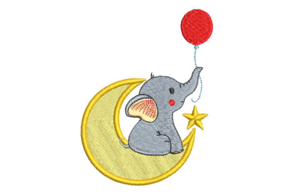 Baby Elephant with Moon: A Seasonal Embroidery Review