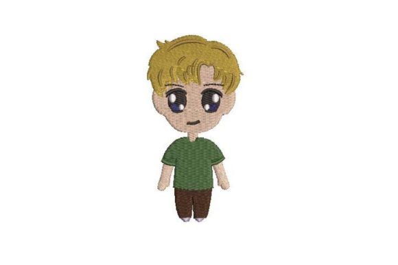 Chibi Anime Boy: A Sweet Machine Embroidery Design for Gifts