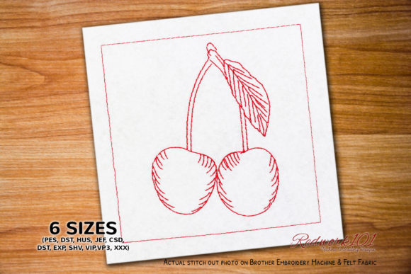 Delicious Cherries: A Sweet Redwork Design for Gifts