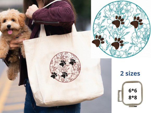 Paw Print Floral Circle: A Sweet Embroidery Review
