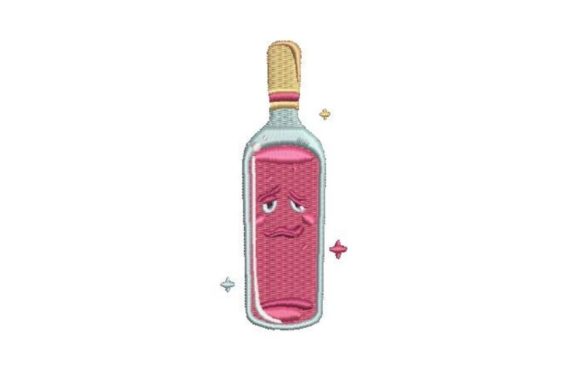Wine Cartoon: A Playful Embroidery Design for Gifts